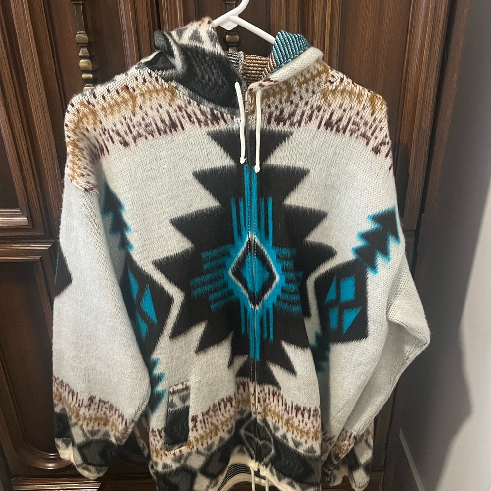 Native Style Zip Up Sweater Alpaca Wool